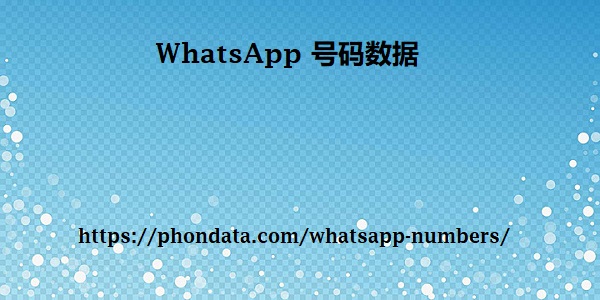 WhatsApp 号码数据